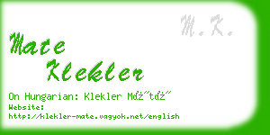 mate klekler business card